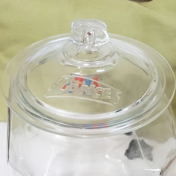 Lance 12" Vintage Store Countertop Display  Glass Large Cracker Jar - Picture 3 of 12